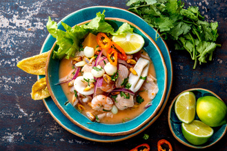 Ceviches preparados con pulpa Ángel Mío